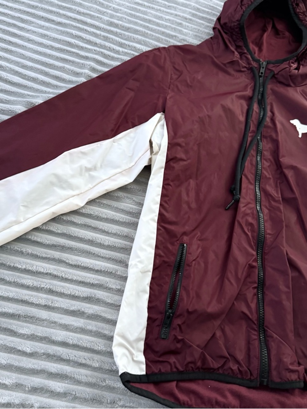 PINK Victoria's Secret Hooded Windbreaker (Maroon) - Picture 5 of 8